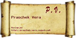 Praschek Vera névjegykártya